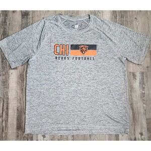 NFL Team Apparel Chicago Bears T-Shirt Mens XXL Gray Space Dye Performance Tee